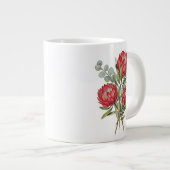 Grande Tasse Crimson Protea Bouquet Watercolor (Devant droit)