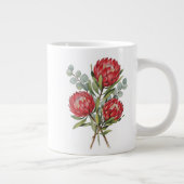 Grande Tasse Crimson Protea Bouquet Watercolor (Droite)