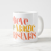 Grande Tasse Croire à la magie de Noël - Style rétro (Devant droit)