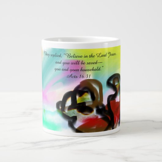 Grande Tasse Crois en Jésus (Devant)