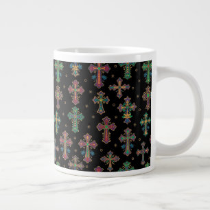 Grande Tasse Croix Colorées / La Foi mais avec une touche de Fu