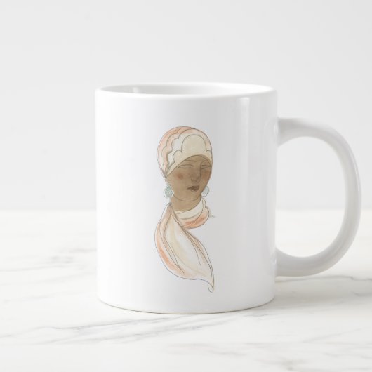 Grande Tasse Croquis de mode Flapper - Femme avec Écharpe (Droite)