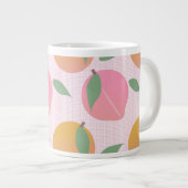 Grande Tasse Cuire Pêcher Orange Fruit Motif rose (Devant droit)