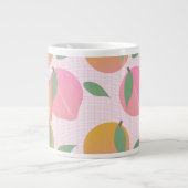 Grande Tasse Cuire Pêcher Orange Fruit Motif rose (Devant)