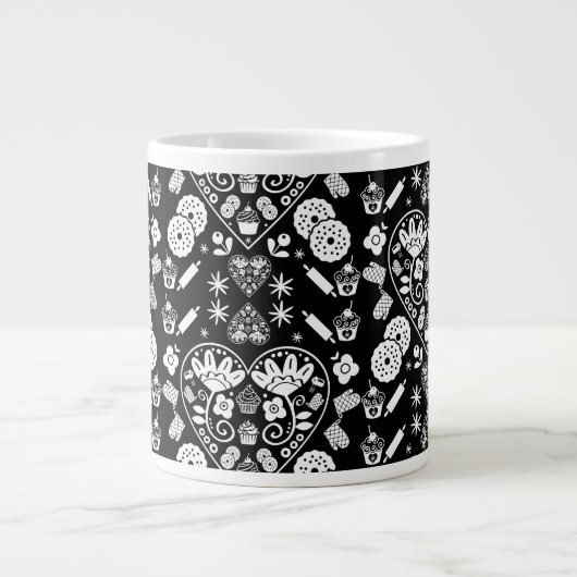 Grande Tasse Cupcake Baking Folk Art (Devant)