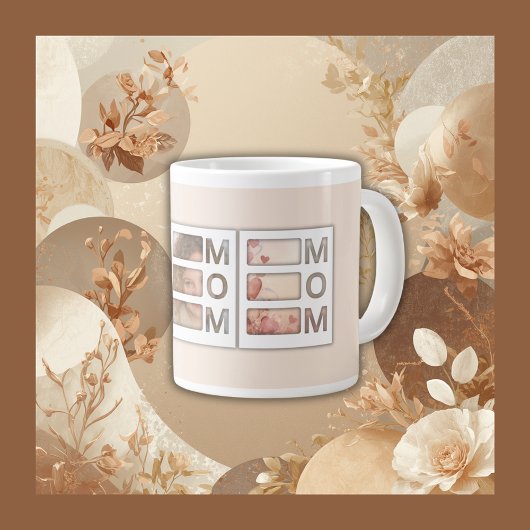 Grande Tasse Custom best Mom 3 Photo Grid Birthday Keepsake