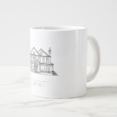 Grande Tasse Custom House Illustration Minimalist Line Art Home (Devant droit)