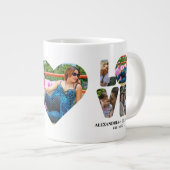 Grande Tasse Custom modern love 4 photo collage pour couples (Devant droit)
