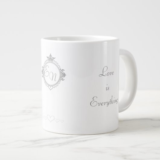 Grande Tasse Customize the names, initials and phrase Love Coff (Devant droit)