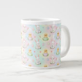 Grande Tasse Cute Bunny Chick & Lamb Easter Pattern (Devant droit)