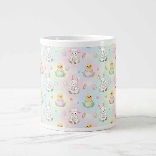 Grande Tasse Cute Bunny Chick & Lamb Easter Pattern (Devant)