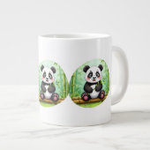 Grande Tasse Cute Cartoon Panda on Bamboo Patch (Devant droit)