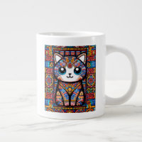 Cute Chat avec charme Motif traditionnel