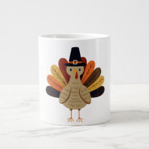 Grande Tasse Cute, classique/vintage Thanksgiving Turquie