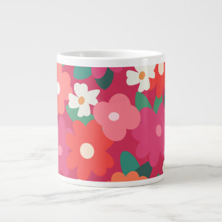 Grande Tasse Cute Colorful Retro Florals        