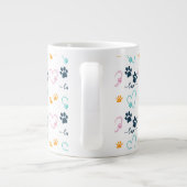 Grande Tasse Cute Dog Lover Paw Prints (Dos)