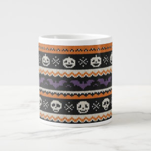 Grande Tasse Cute, fine île/colorwork Halloween crâne et chauve