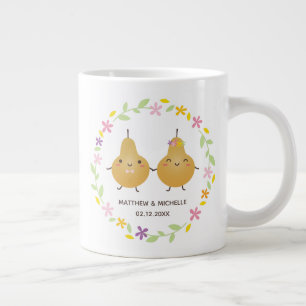 Grande Tasse Cute Funny Parfait Pear Couple Newlywees Mémorable