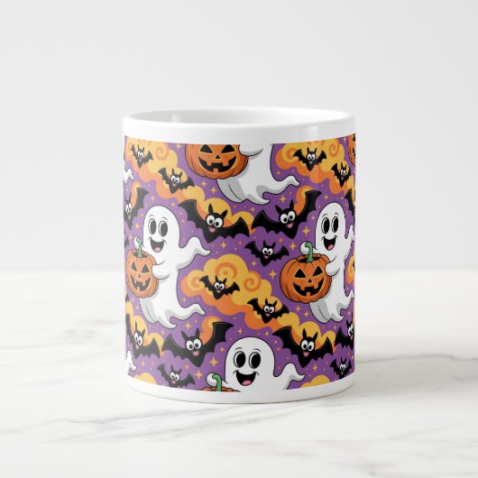 Grande Tasse Cute Halloween Ghost Bat Pattern (Devant)