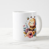 Grande Tasse Cute Miel Bee Floral (Devant droit)