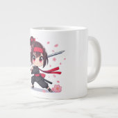 Grande Tasse Cute ninja guerrière fille en fleur (Devant droit)
