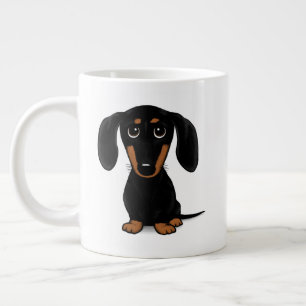 Grande Tasse Cute noir et Tan Dachshund Wiener Dog