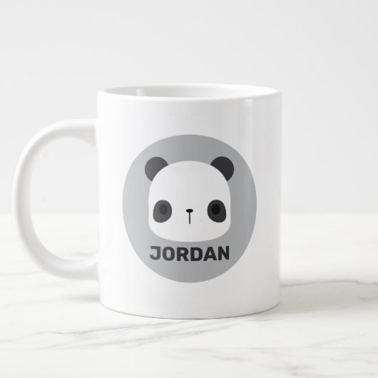 Grande Tasse Cute petit ours Panda avec nom personnalisé (Gauche)