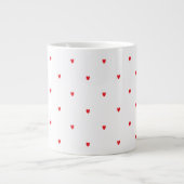 Grande Tasse Cute Red Doodle Hearts White Classy Élégant tendan (Devant)