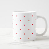 Grande Tasse Cute Red Doodle Hearts White Classy Élégant tendan (Droite)