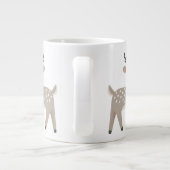Grande Tasse Cute Reindeer & Bow Drawing Christmas Name (Dos)