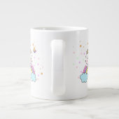 Grande Tasse Cute Unicorn Chat Rainbow Stars Anniversaire Nom d (Dos)