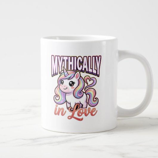 Grande Tasse Cute Valentine Unicorn – Mythically in Love (Droite)