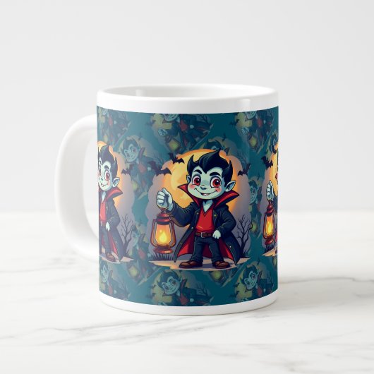 Grande Tasse Cute Vampire with Lantern Kawaii Halloween (Devant gauche)