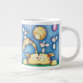 Grande Tasse Cute Whimsical Cat and Mouse Moon Art Personalised (Droite)