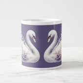 Grande Tasse Cygne aquarelle avec fleurs de lavande (Devant)