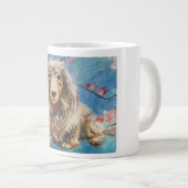Grande Tasse Dachshund de longue date en fleurs de cerisiers (Devant droit)
