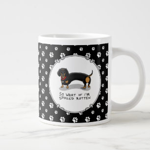 Grande Tasse Dachshund pourri (S noir & tan) mignon chien
