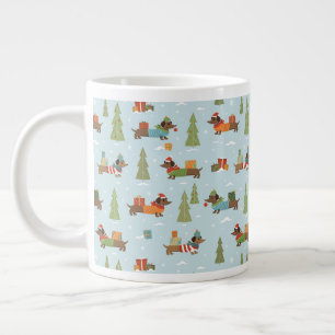 Grande Tasse Dachshunds festifs dans le Motif de neige