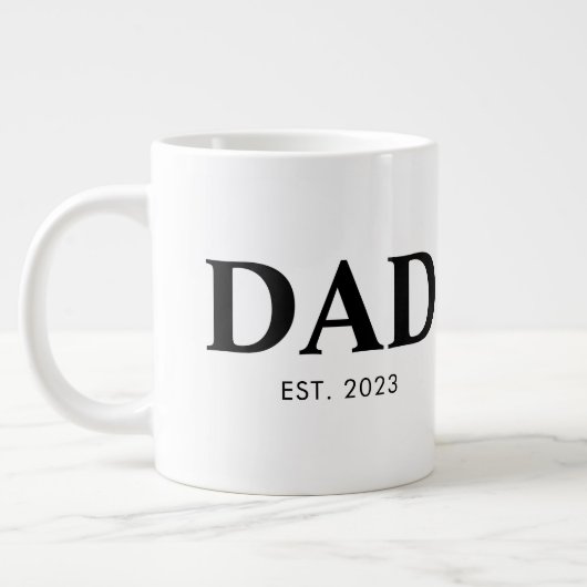 Grande Tasse Dad Established Minimal Simple Text Est Year (Gauche)