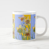 Grande Tasse Daffodil Peinture Aquarelle Jaune Violet fleuri (Droite)