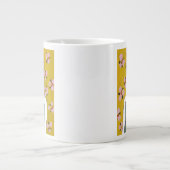 Grande Tasse Dame en fleurs roses - Jaune (Devant)