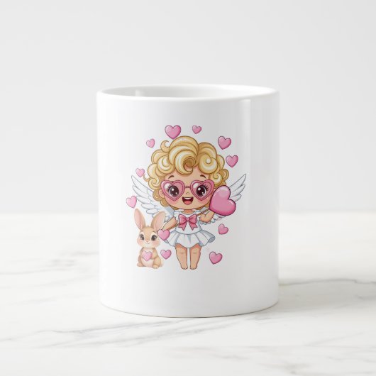 Grande Tasse Danse de Cupidon et Lapin (Devant)