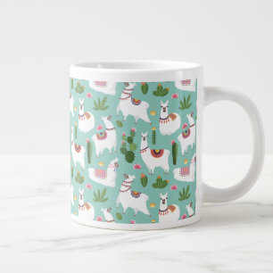Grande Tasse De Belles Llamas Sur Le Motif Turquoise
