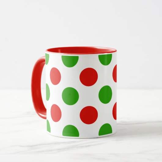 Grande tasse de café de motif de point de polka de (Devant gauche)