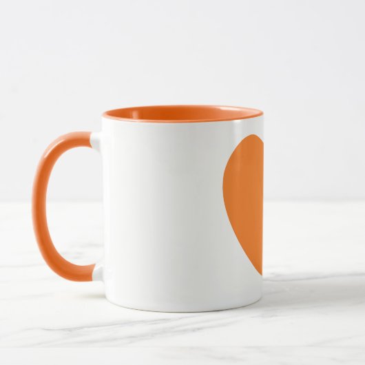 Grande tasse de café orange mignonne d'impression (Gauche)
