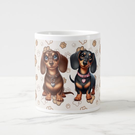 Grande Tasse De mignons amis dachshund (Devant)