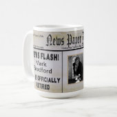 Grande tasse de retraite de papier de nouvelles - (Devant gauche)