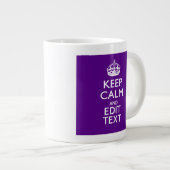 Grande Tasse Décor Violet Conserver Le Calme Et Votre Texte Fac (Devant droit)