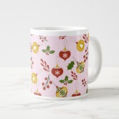Grande Tasse Décorations de Noël Verdure festive Rose (Devant droit)