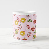 Grande Tasse Décorations de Noël Verdure festive Rose (Devant)